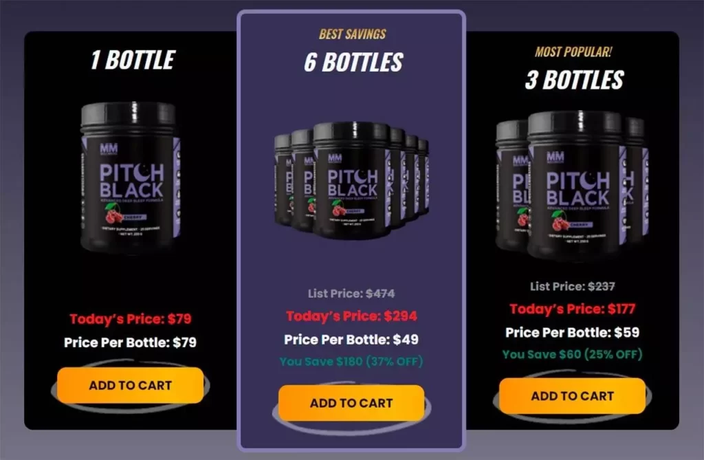 Pitch Black Supplement Pricing